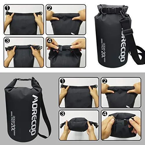 MORECOO Waterproof Bag Floating Ultra Light Dry Bag Outdoor Sports Sweatproof Dry Backpack 5L/10L/ 20L for Kayaking/Rafting/Boating/Swimming/Camping/Hiking/Beach/Fishing (Blue, 10L)