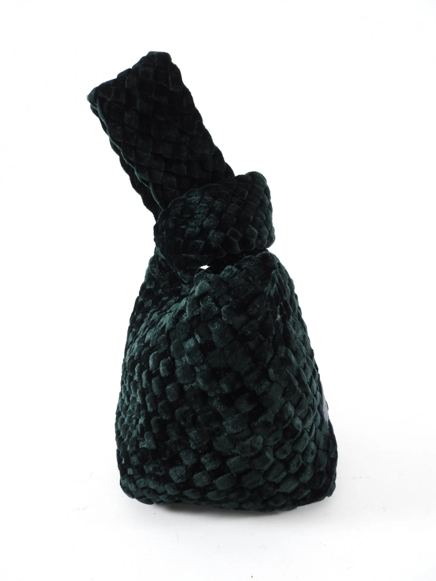 Naghedi Dark Green Velour Kyoto Velvet Mini Bag