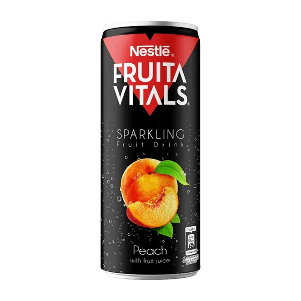 NESTLE FRUITA VITALS SPARKLING PEACH CAN 250ML