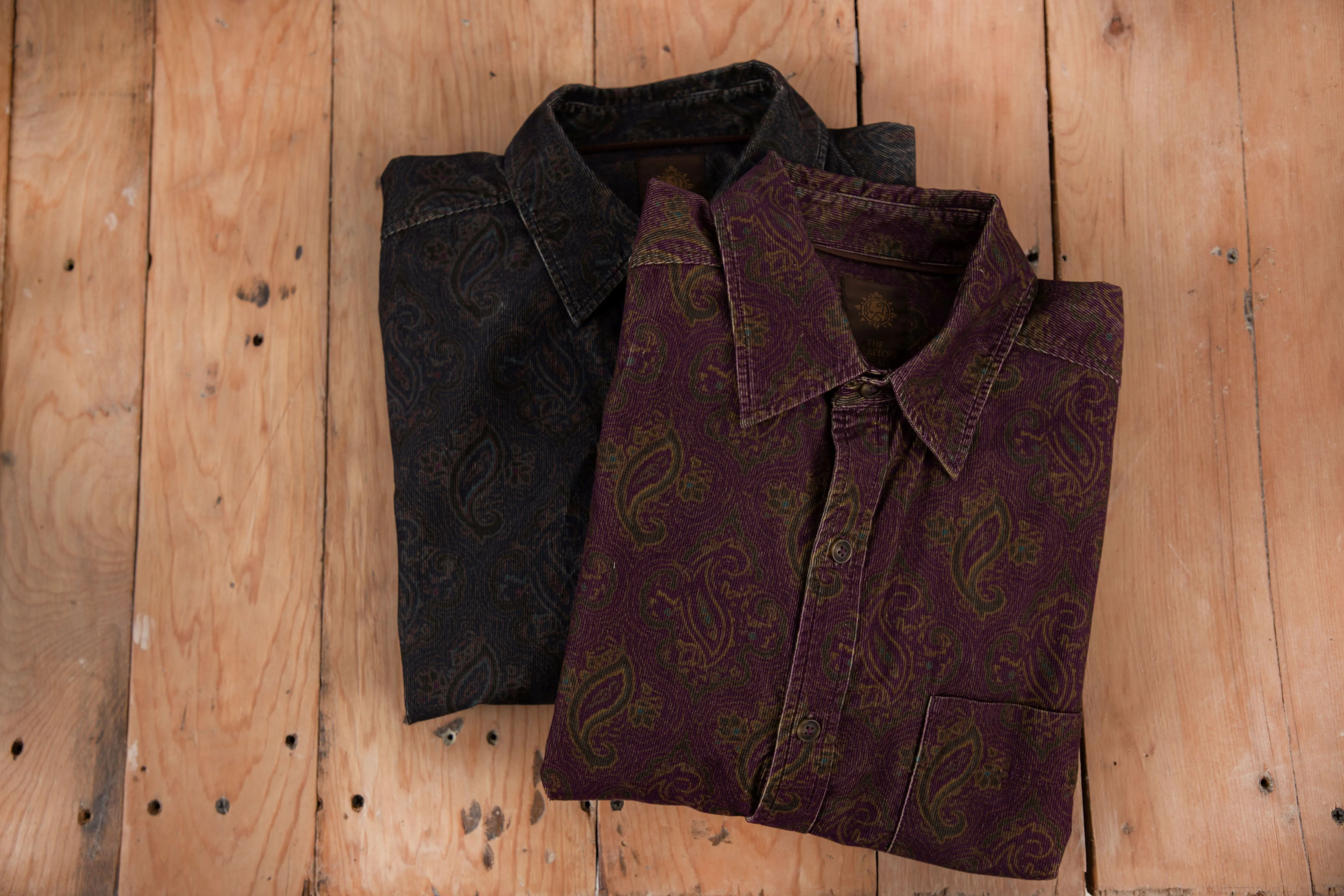 Paisley Print Fine-Wale Corduroy Shirt