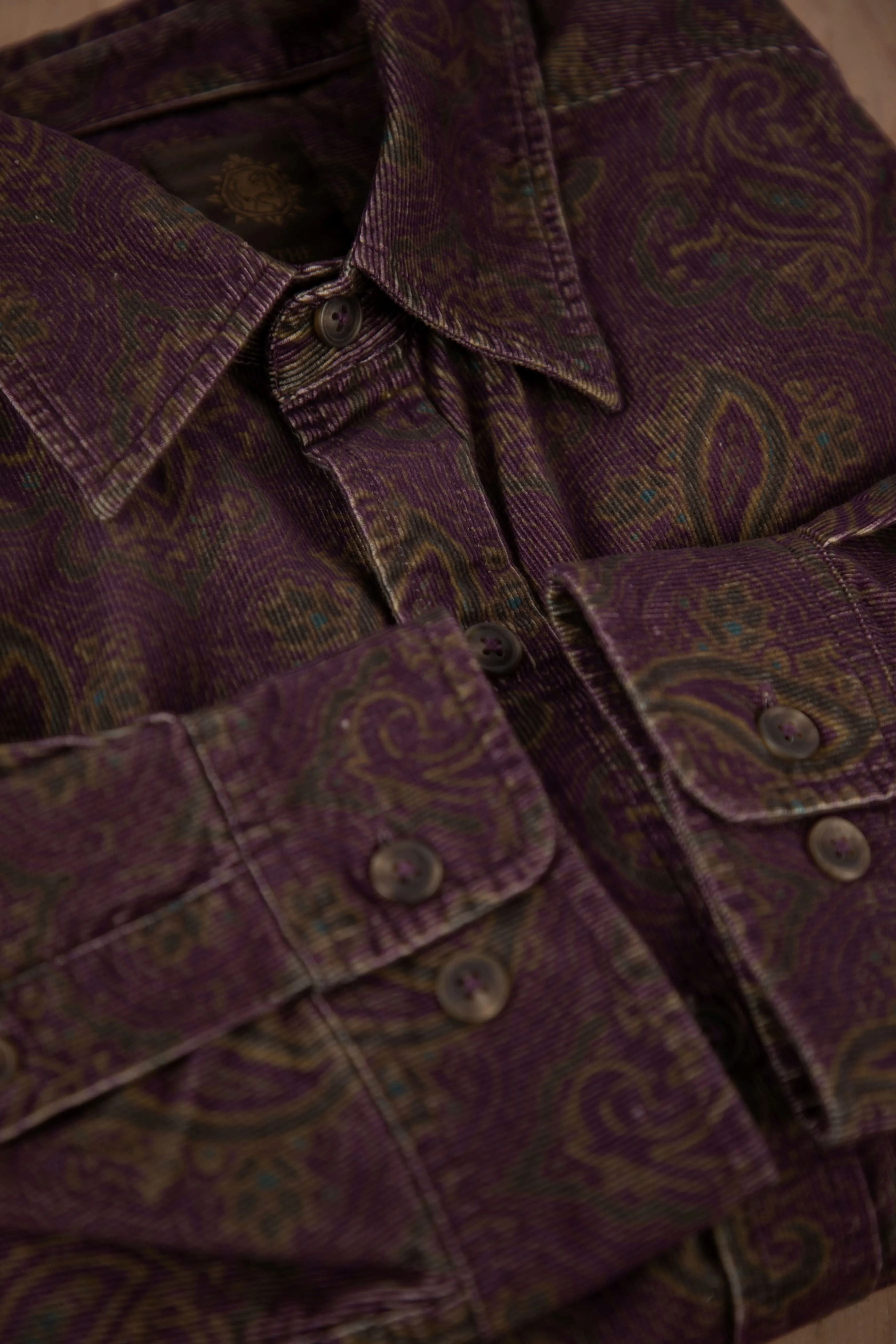 Paisley Print Fine-Wale Corduroy Shirt