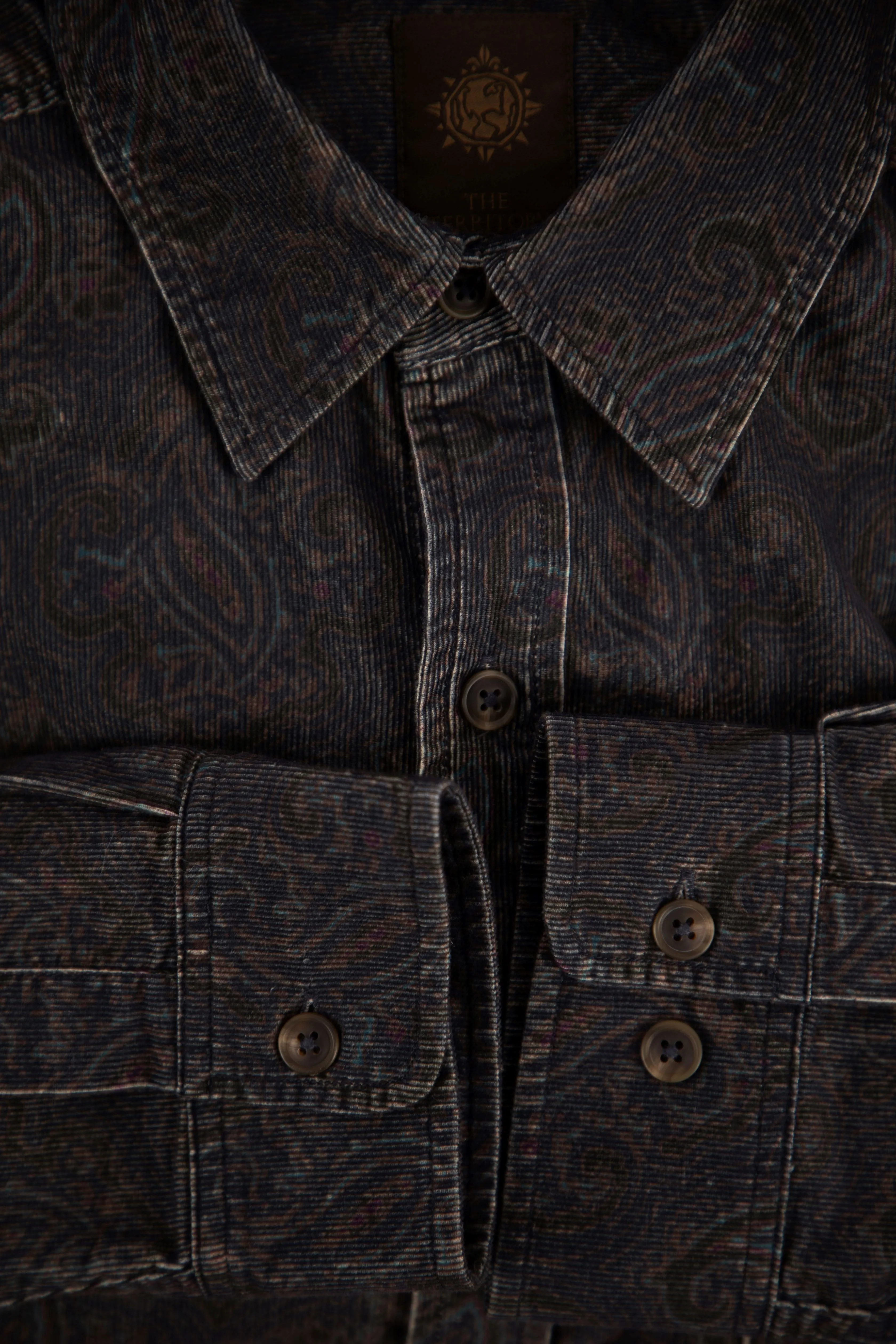 Paisley Print Fine-Wale Corduroy Shirt