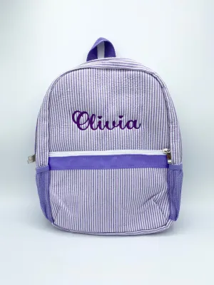 Personalized Seersucker Backpacks