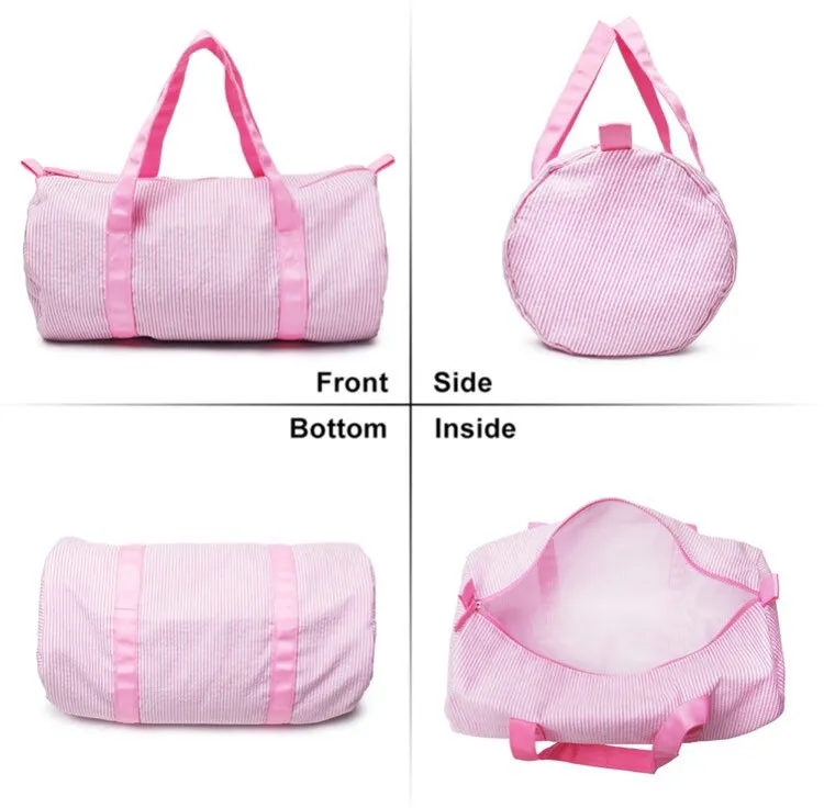 Personalized Seersucker Duffel Bag