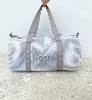 Personalized Seersucker Duffel Bag