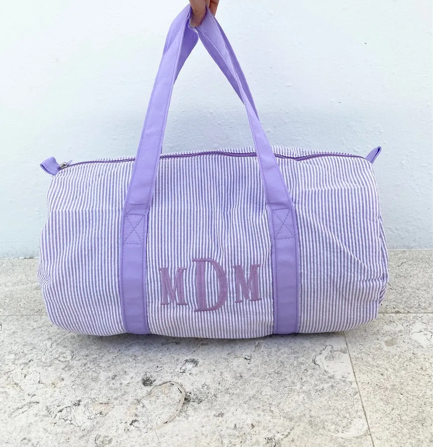 Personalized Seersucker Duffle Bag