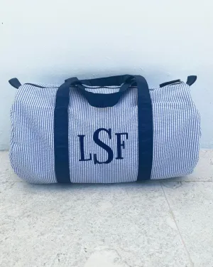 Personalized Seersucker Duffle Bag