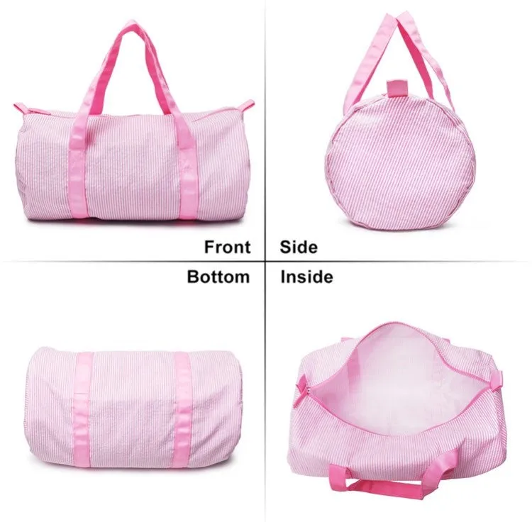 Personalized Seersucker Duffle Bag