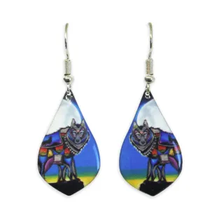 "Wolf" Earrings by Indigenous Artist, Jessica Somers