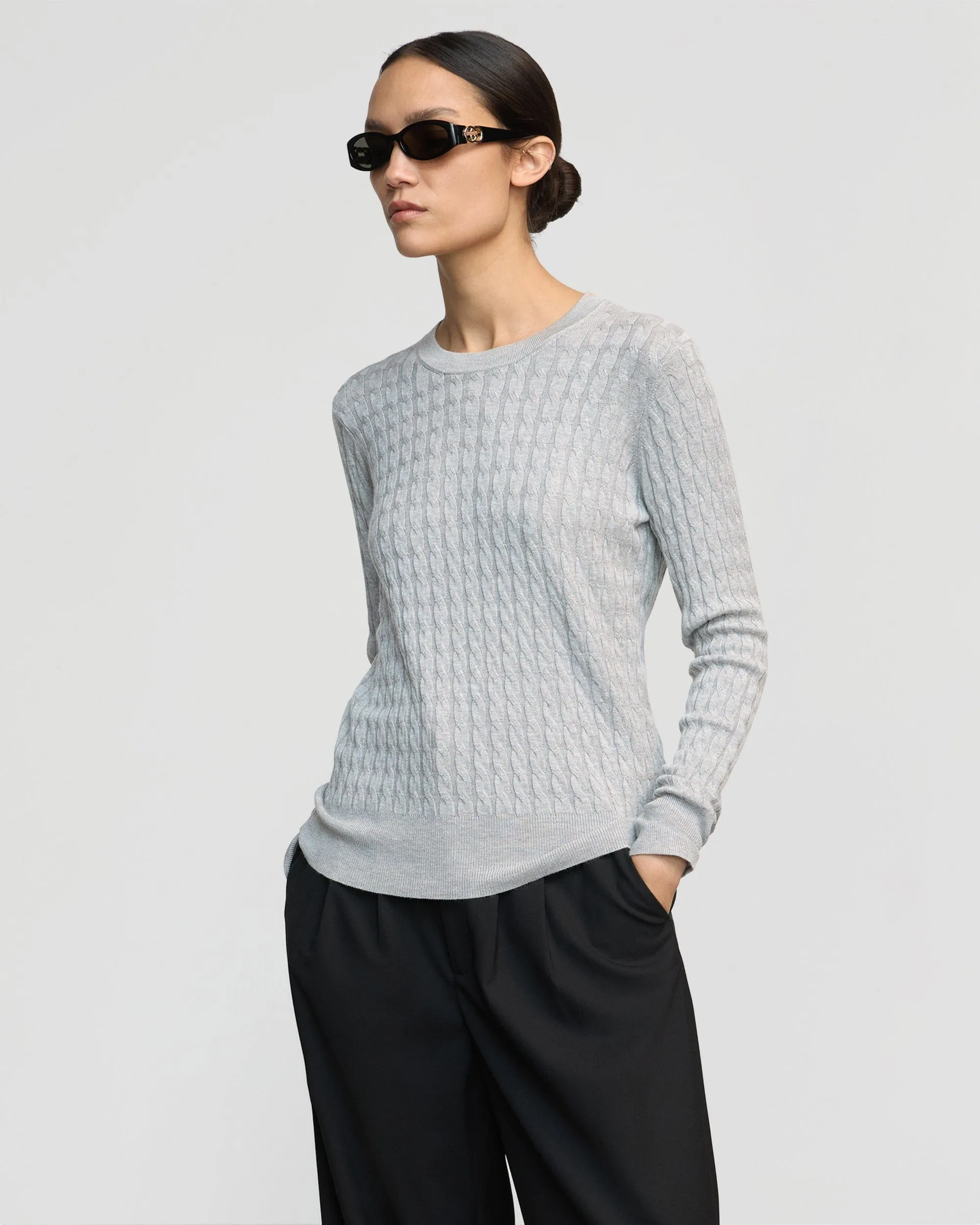 Rania Lightweight Cable Sweater