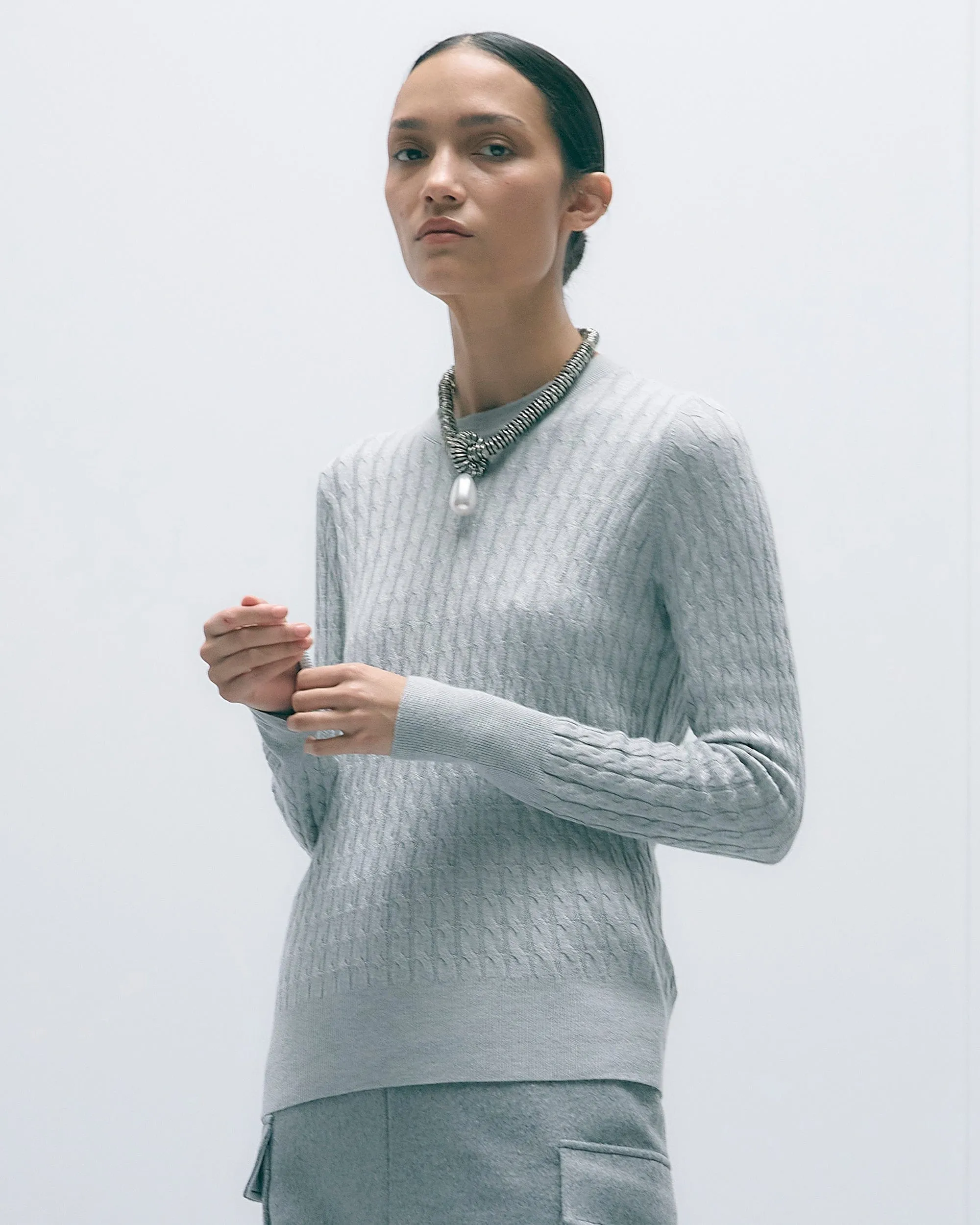 Rania Lightweight Cable Sweater