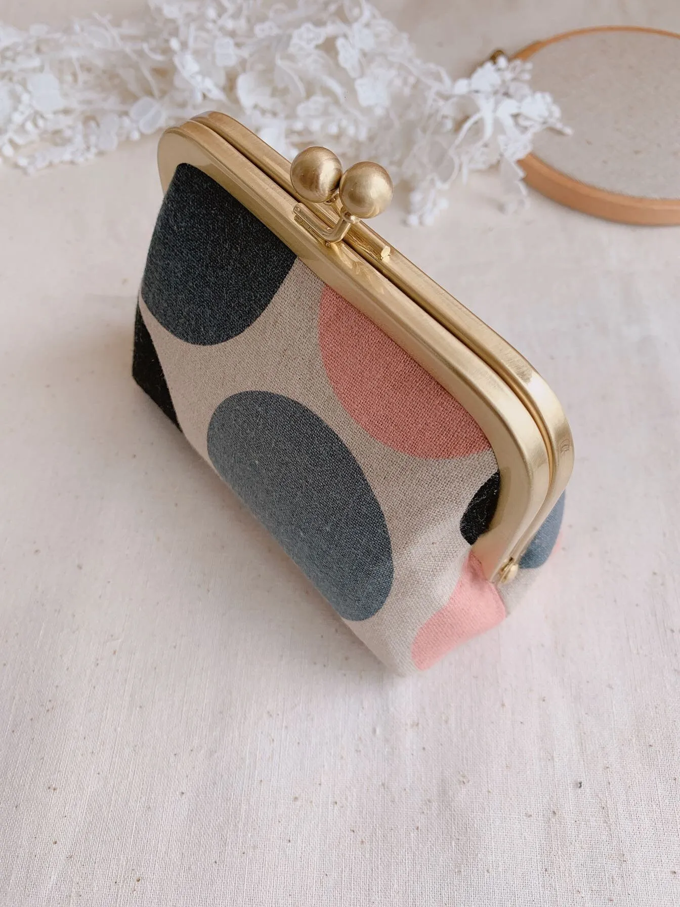 Retro Light Gold Purse Frame Glue-in Style 12 x 6.5cm