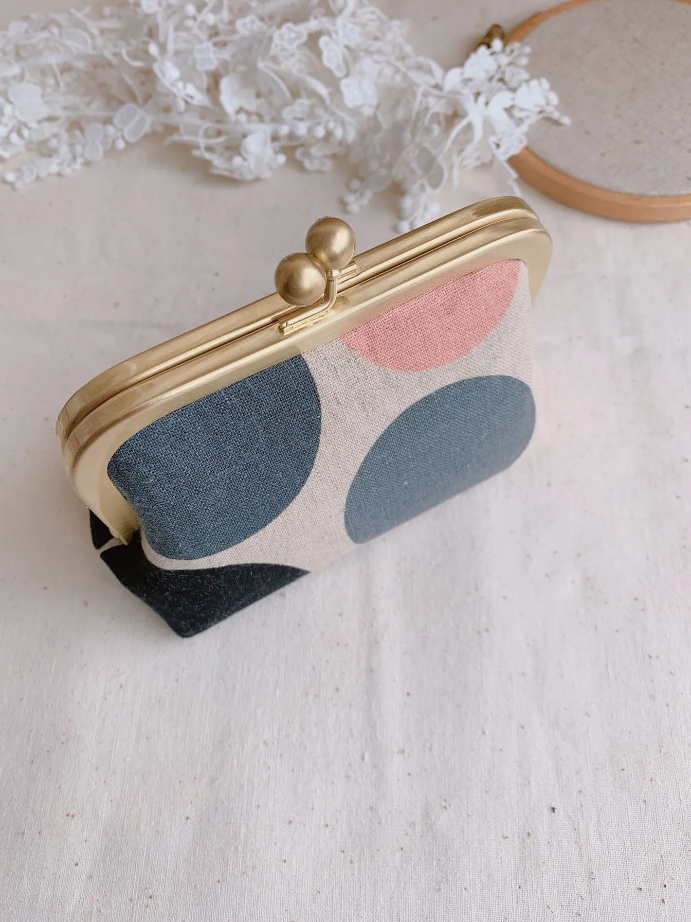 Retro Light Gold Purse Frame Glue-in Style 12 x 6.5cm