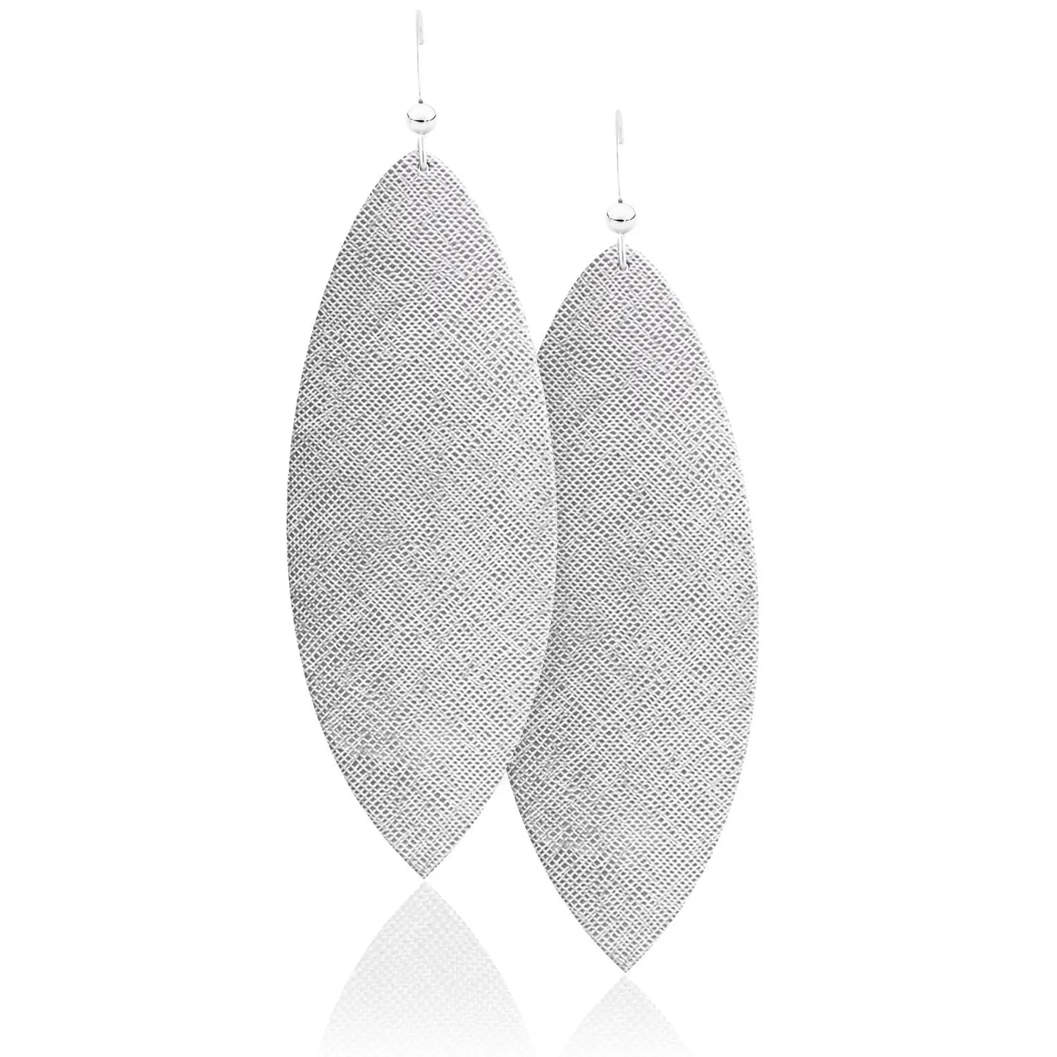 Silver Luster Leather Earrings