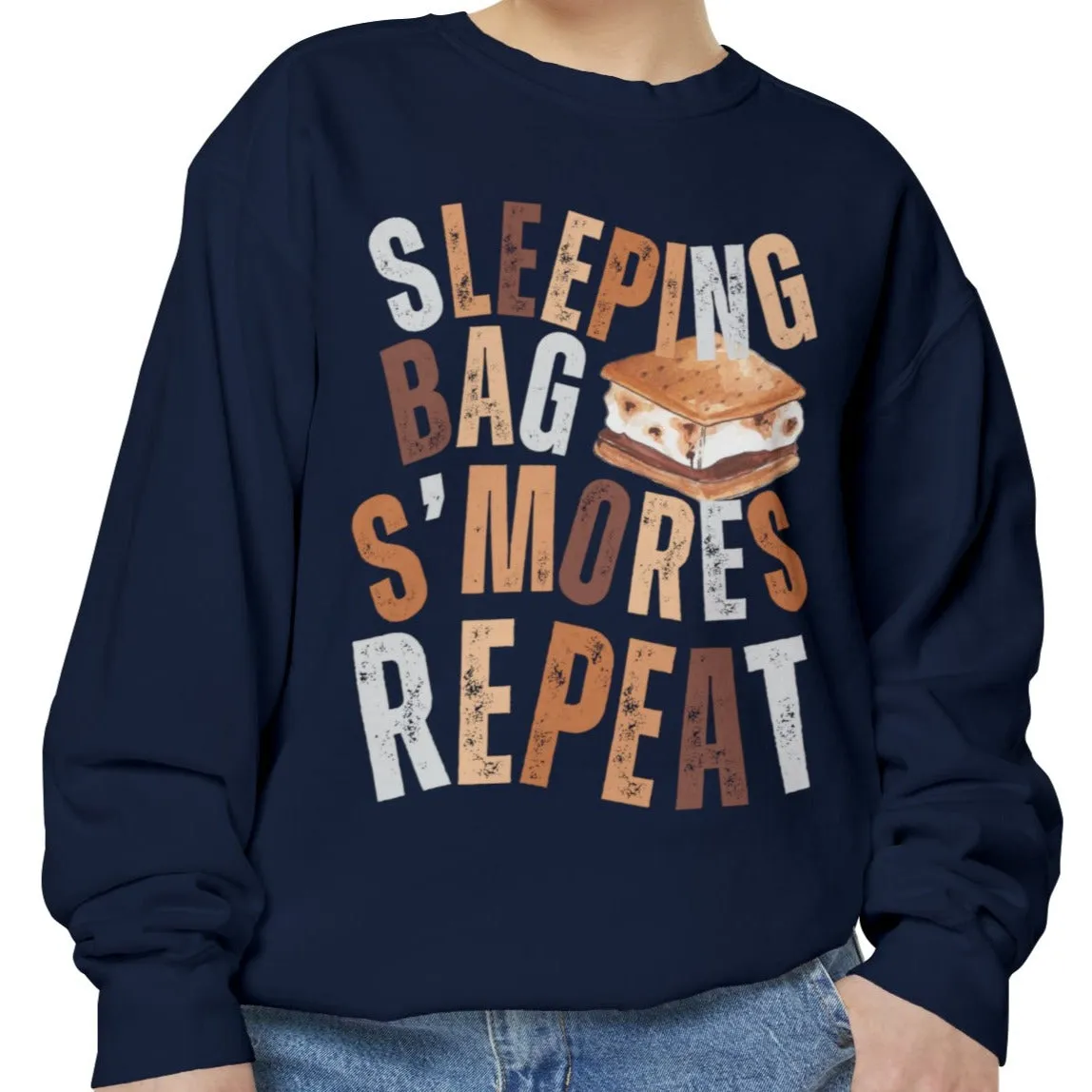 'Sleeping Bag S'mores Repeat'  Cozy Comfort Colors Women's Sweatshirt