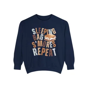 'Sleeping Bag S'mores Repeat'  Cozy Comfort Colors Women's Sweatshirt