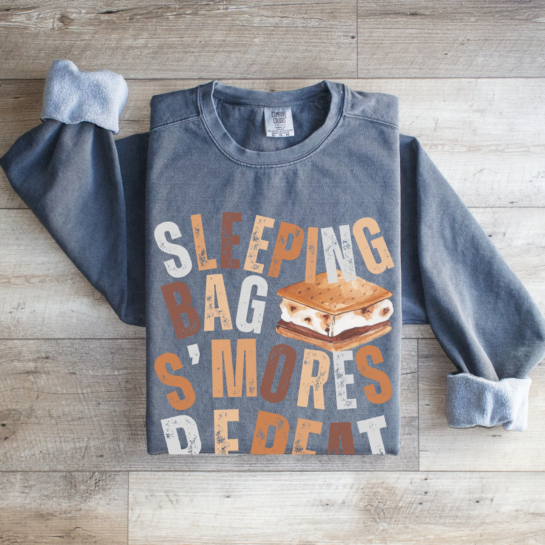'Sleeping Bag S'mores Repeat'  Cozy Comfort Colors Women's Sweatshirt