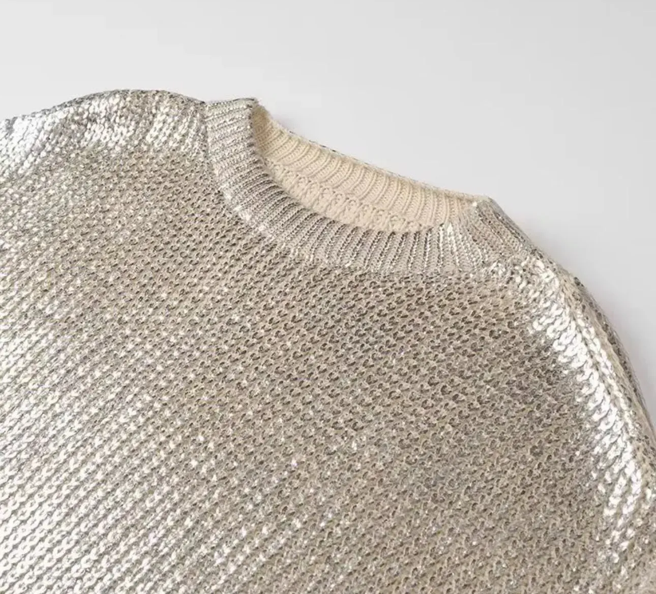 Sparkling Metallic Knit Sweater