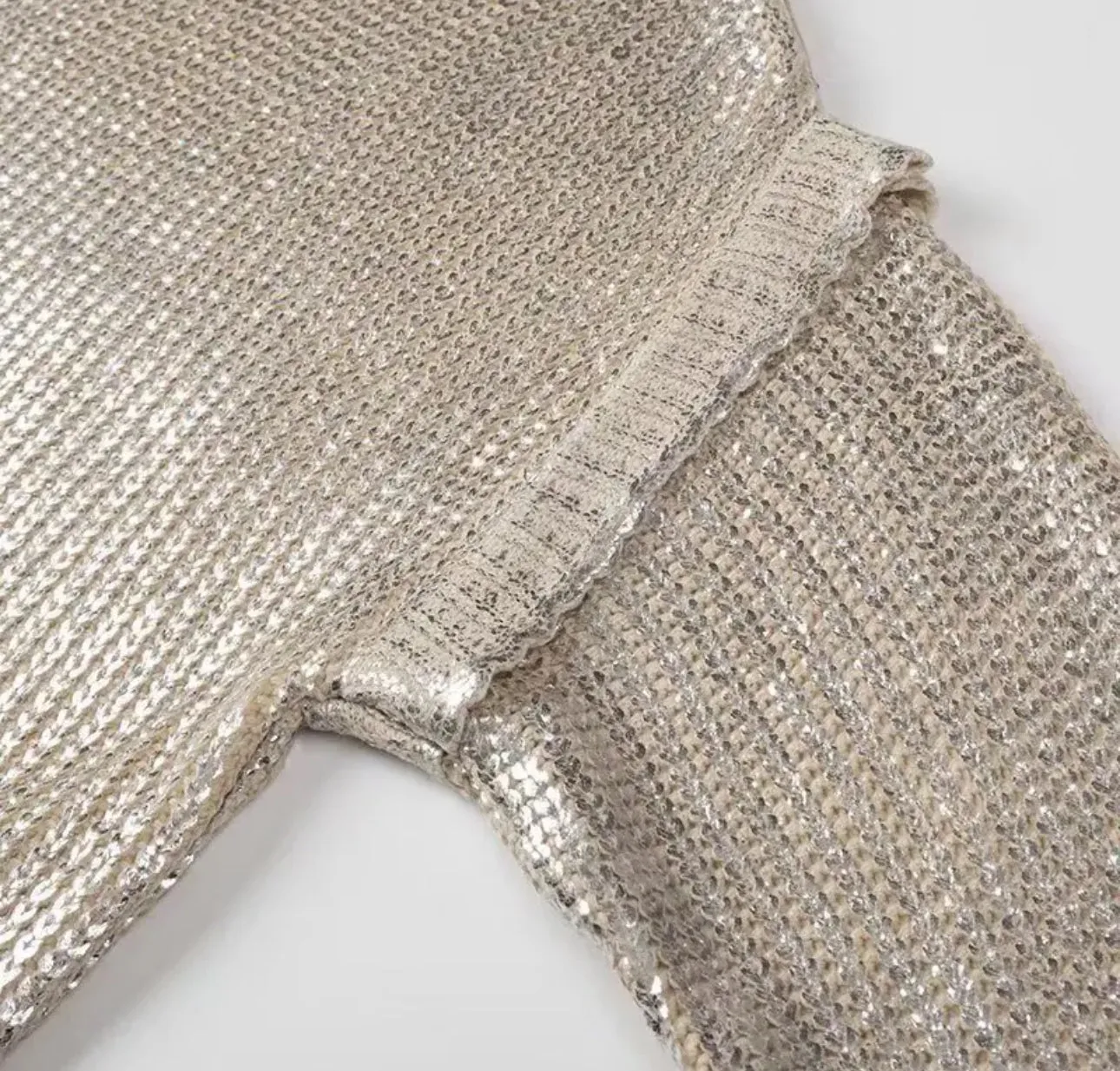 Sparkling Metallic Knit Sweater
