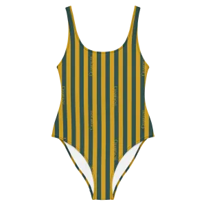 The Champagne Striped Swimsuit