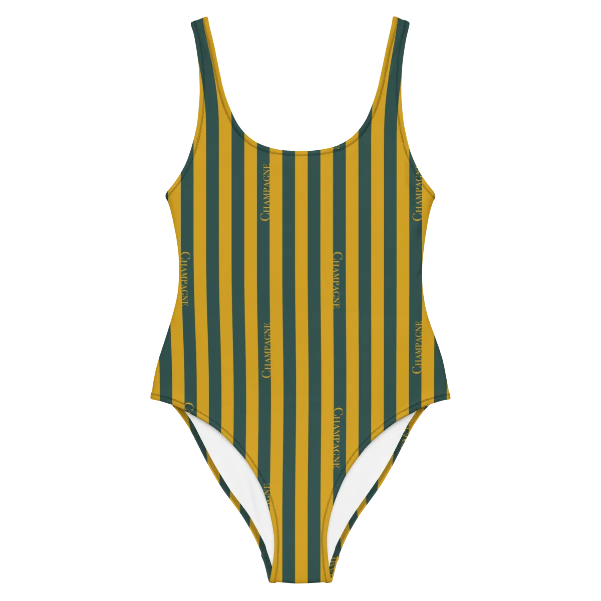 The Champagne Striped Swimsuit