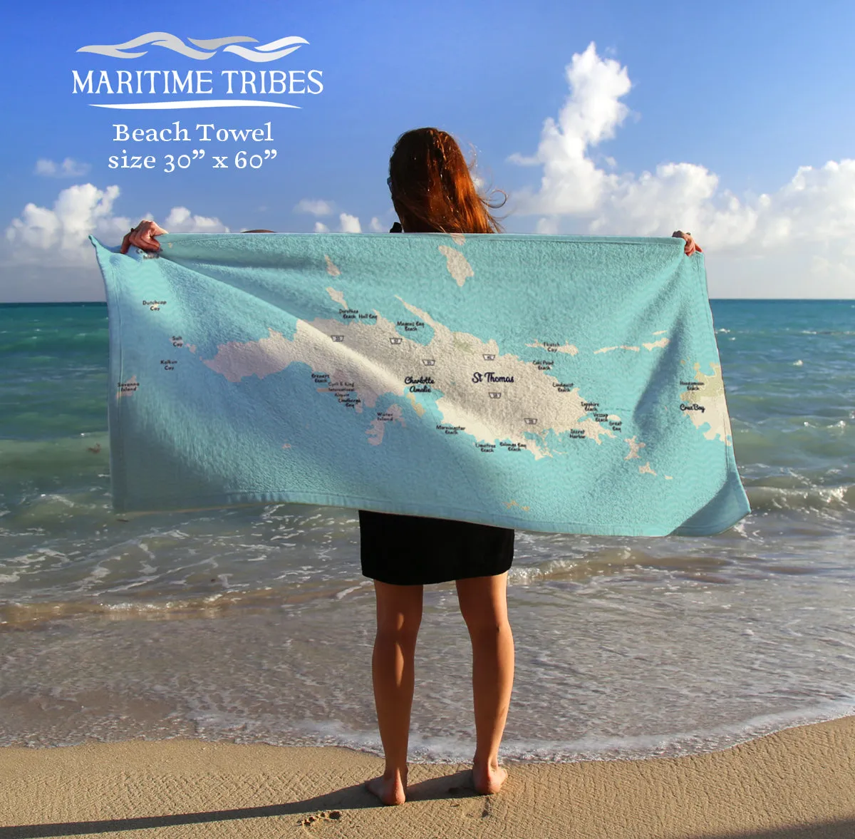 USVI modern Wave Quick Dry Towel