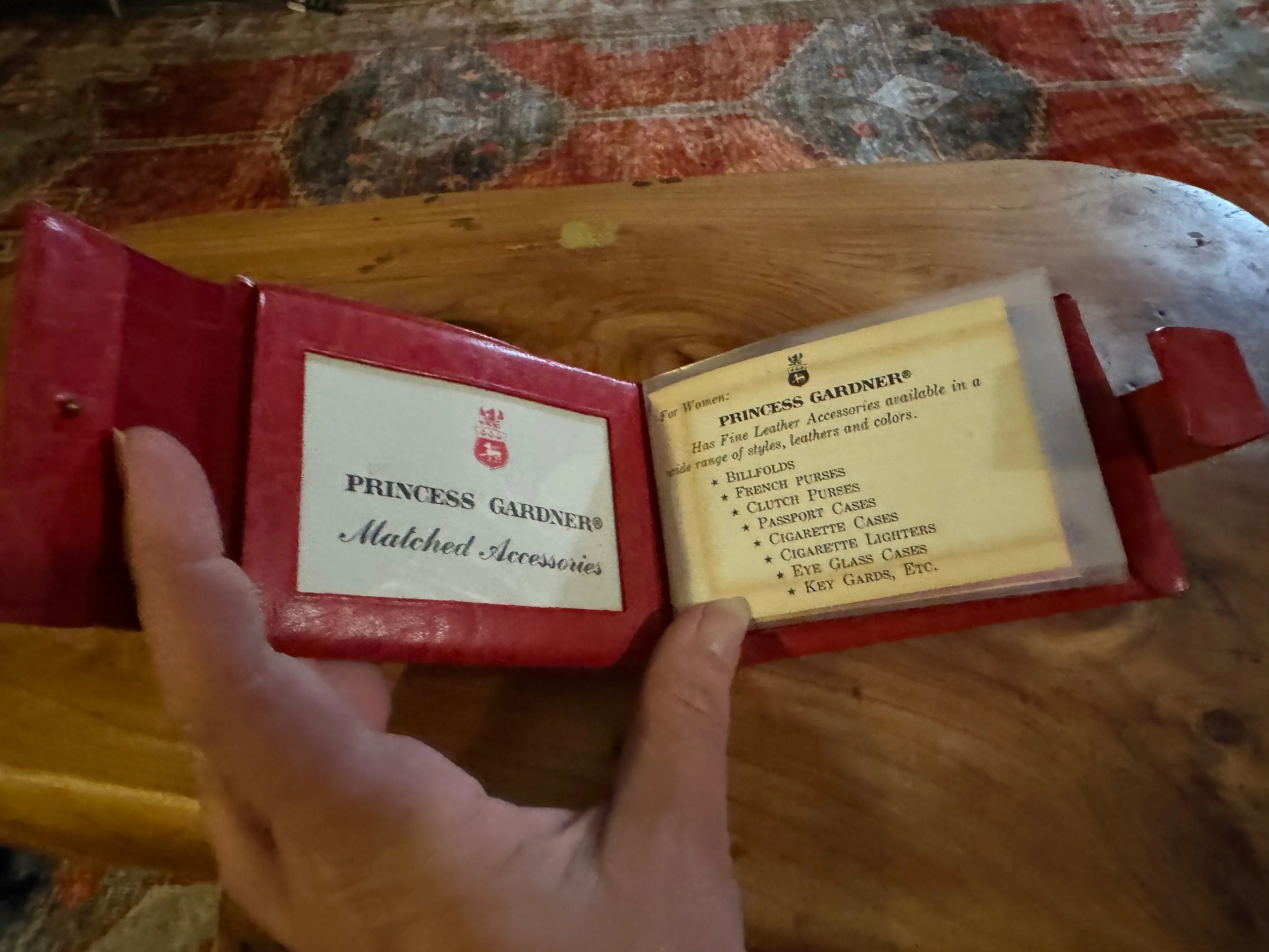 Vintage 70’s red dead stock wallet Princess Gardner