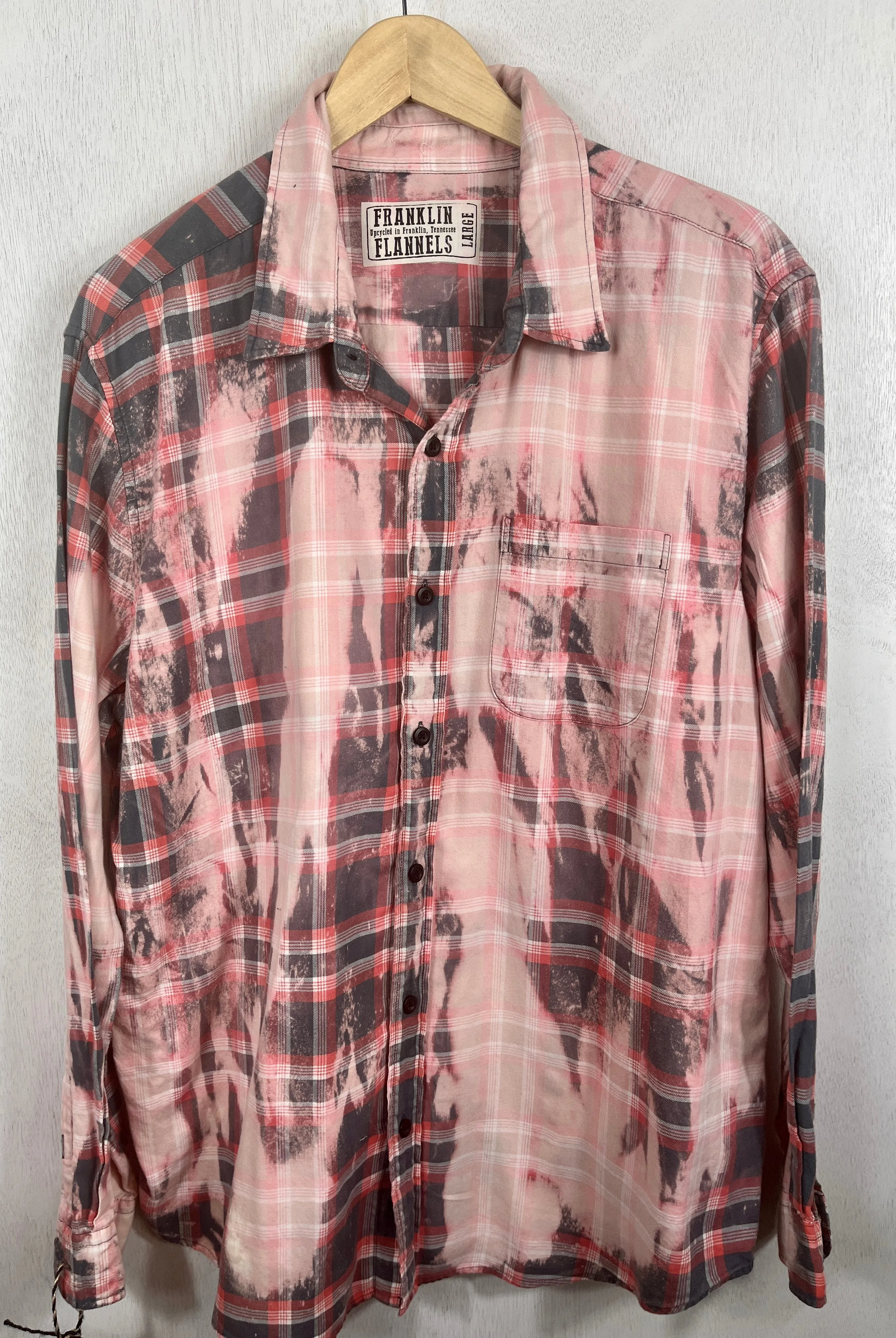 Vintage Pink, Grey and White Lightweight Cotton Size Large