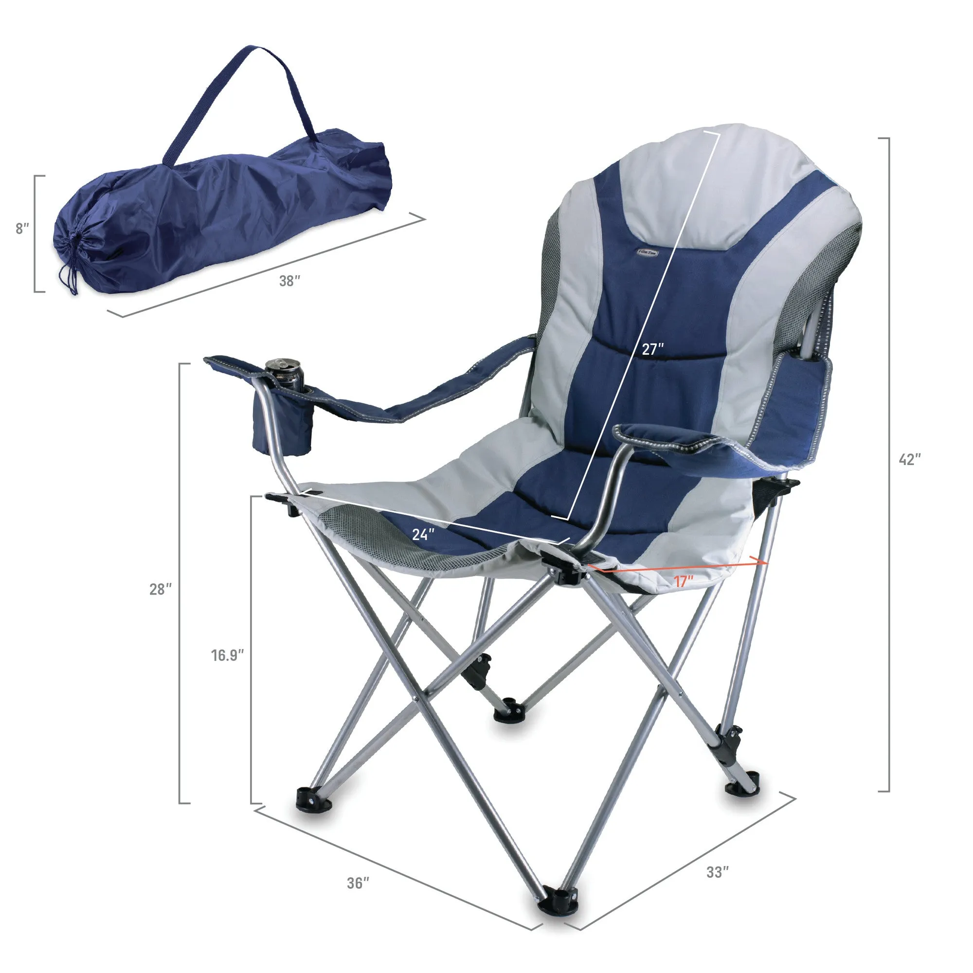 West Virginia Mountaineers - Reclining Camp Chair