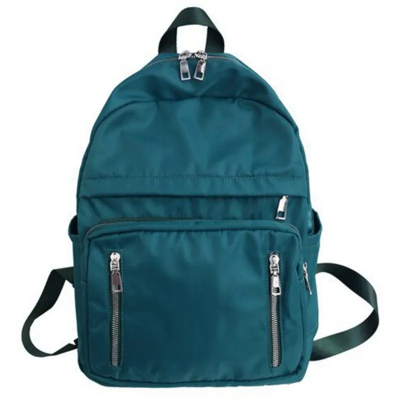 Women's Nylon Travel Backpack With Vertical Zippers