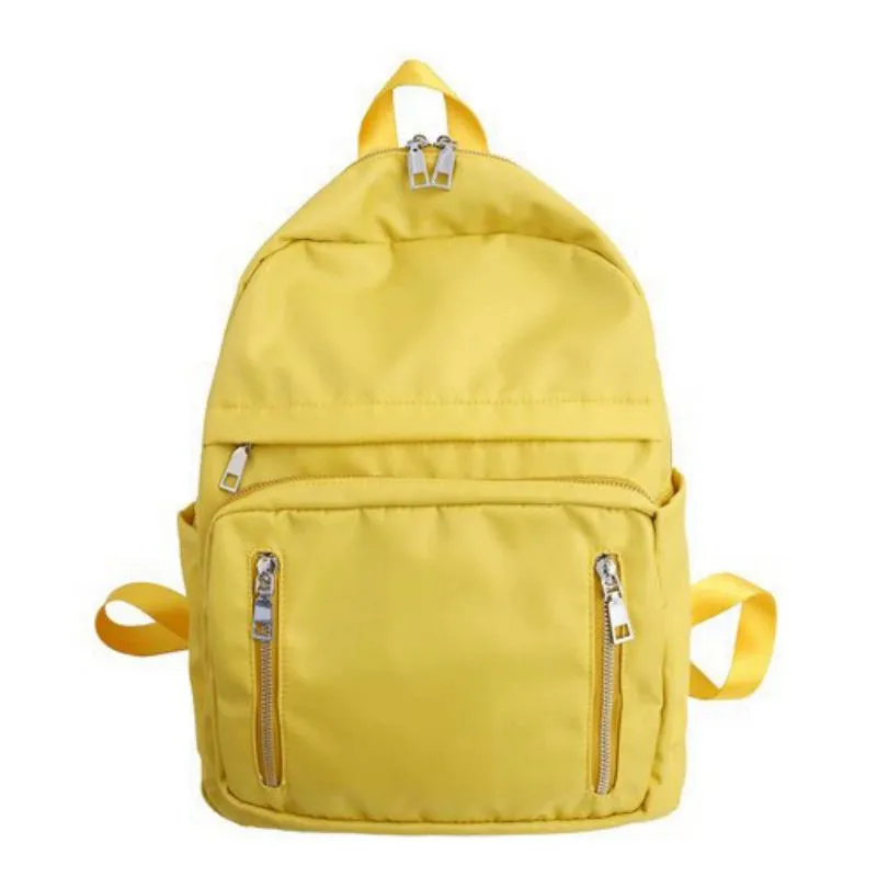 Women's Nylon Travel Backpack With Vertical Zippers