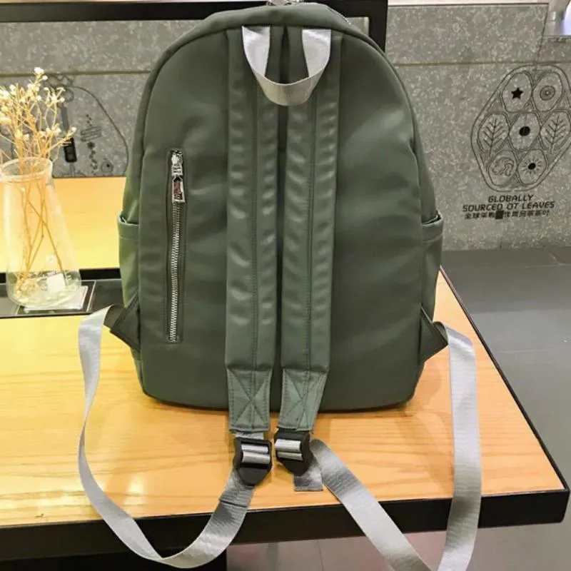 Women's Nylon Travel Backpack With Vertical Zippers