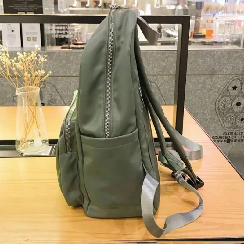 Women's Nylon Travel Backpack With Vertical Zippers