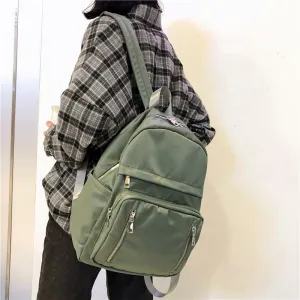 Women's Nylon Travel Backpack With Vertical Zippers