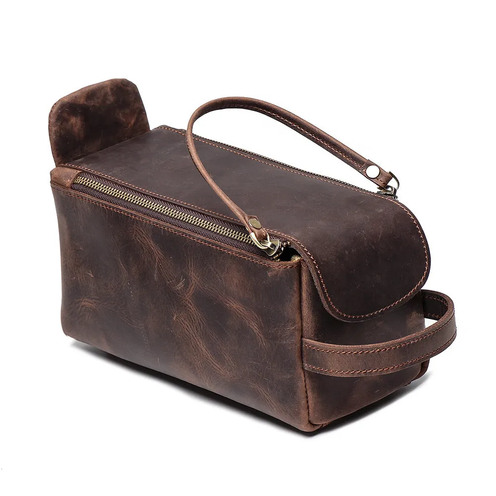 YAAGLE Multi-functional Crazy Horse Leather Cosmetic Handbag YG9049